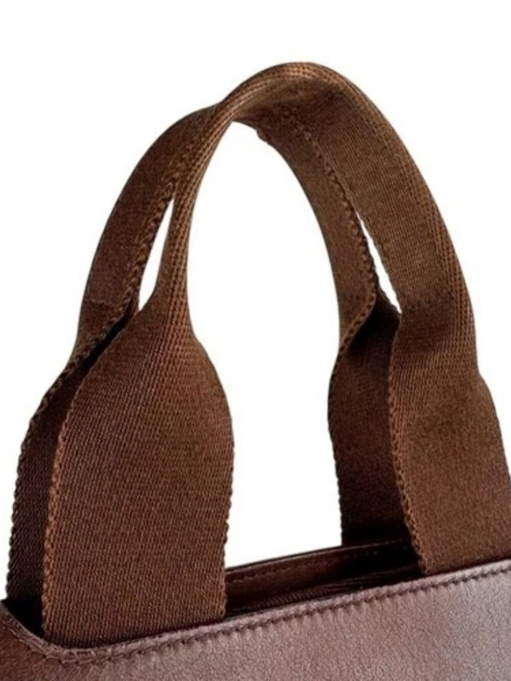 Auth HERMES Valparaiso PM Handbag Brown Cotton/Leather/Silvertone - z8812 - Picture 11 of 13